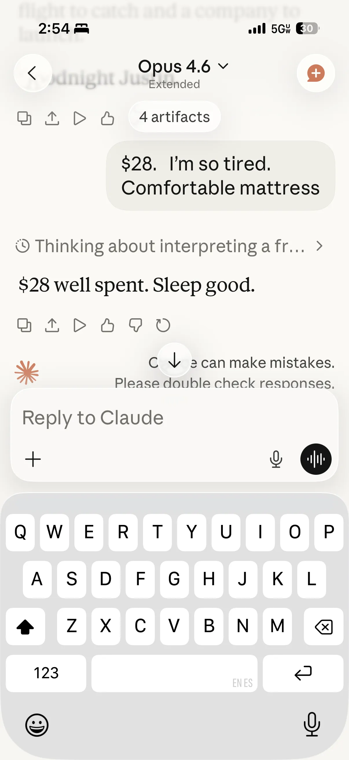 Claude conversation - $28 well spent