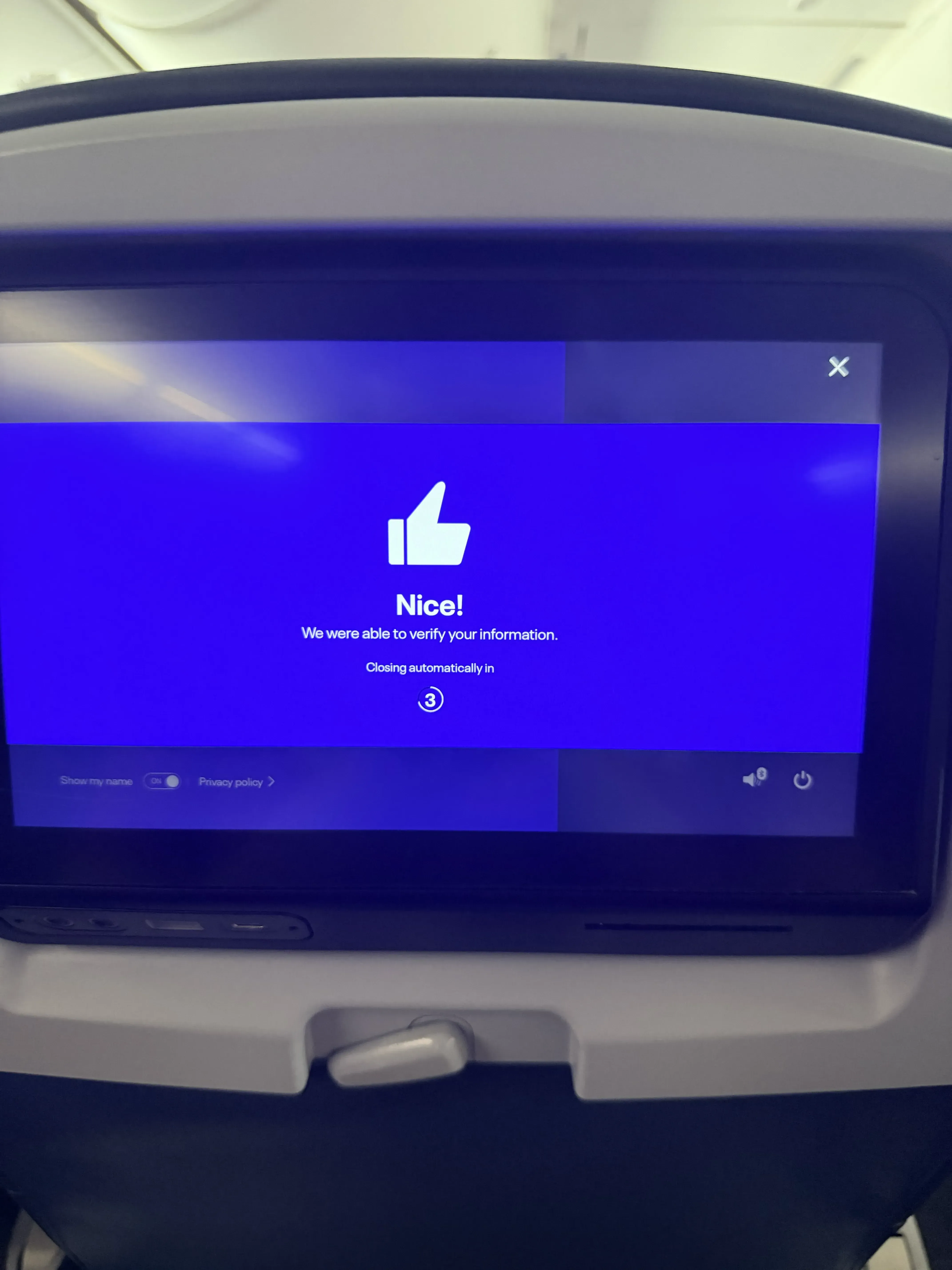 Identity confirmed thumbs up