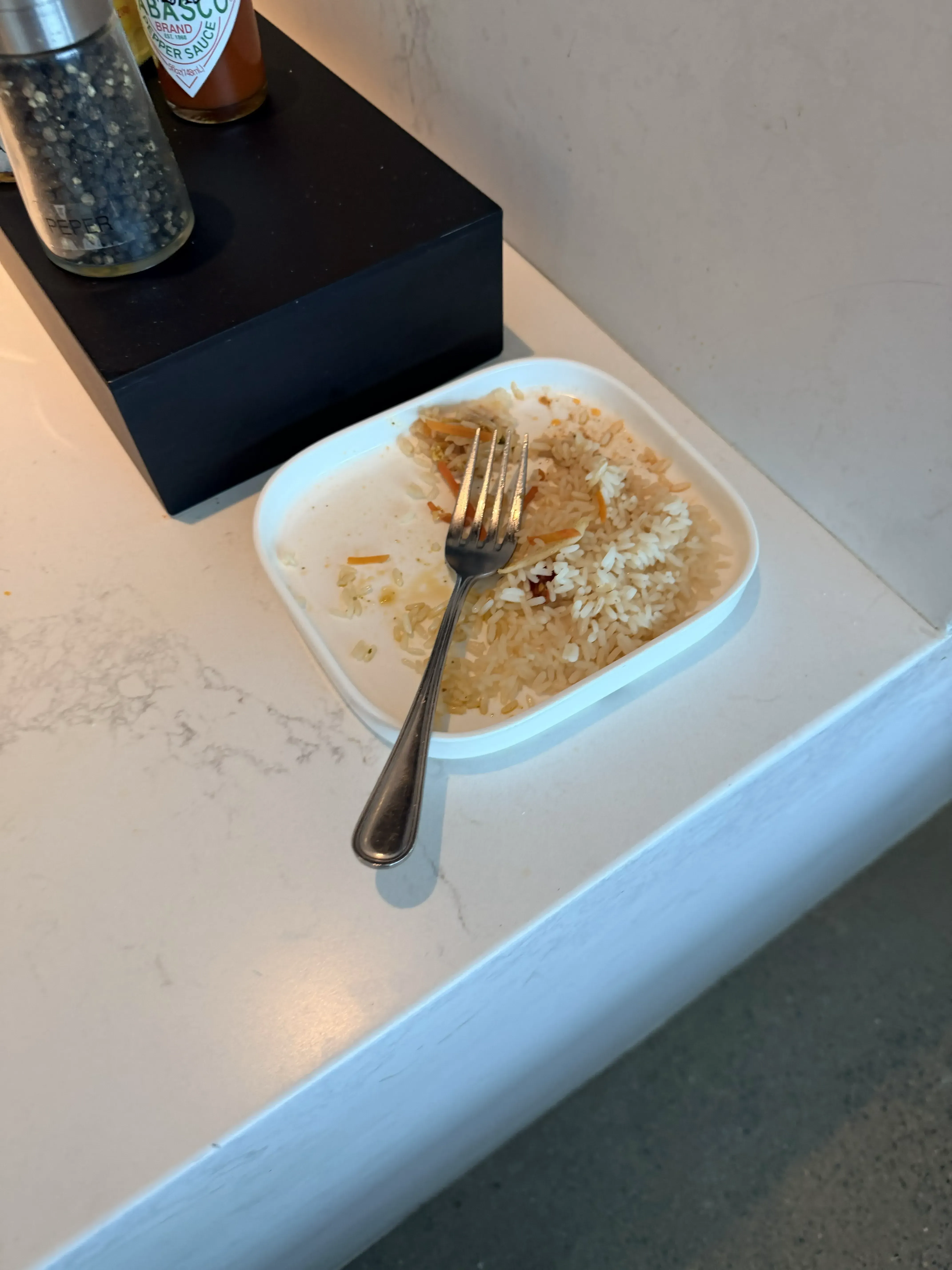 Abandoned plate of rice