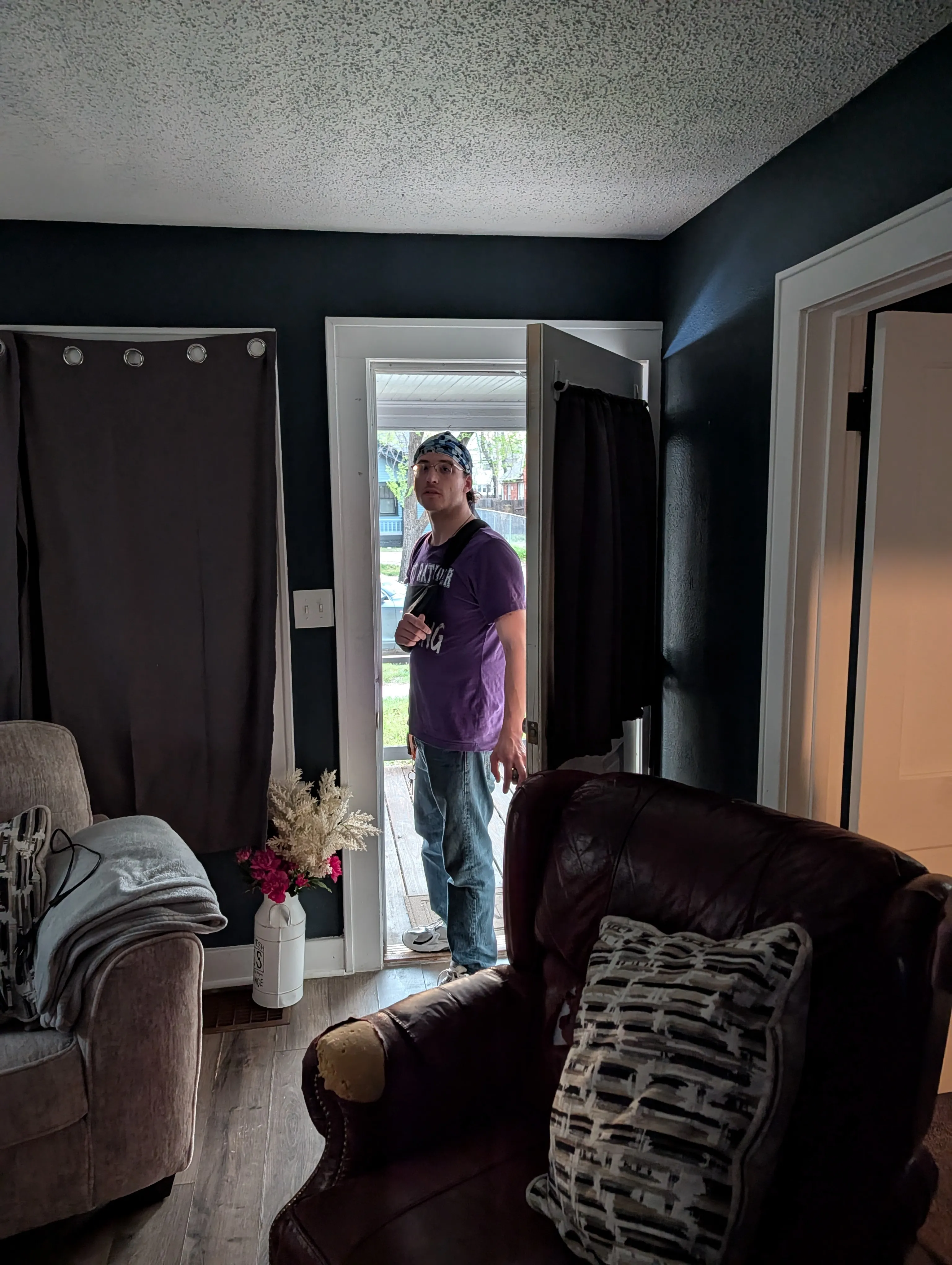 RJ at my house after dropping me off