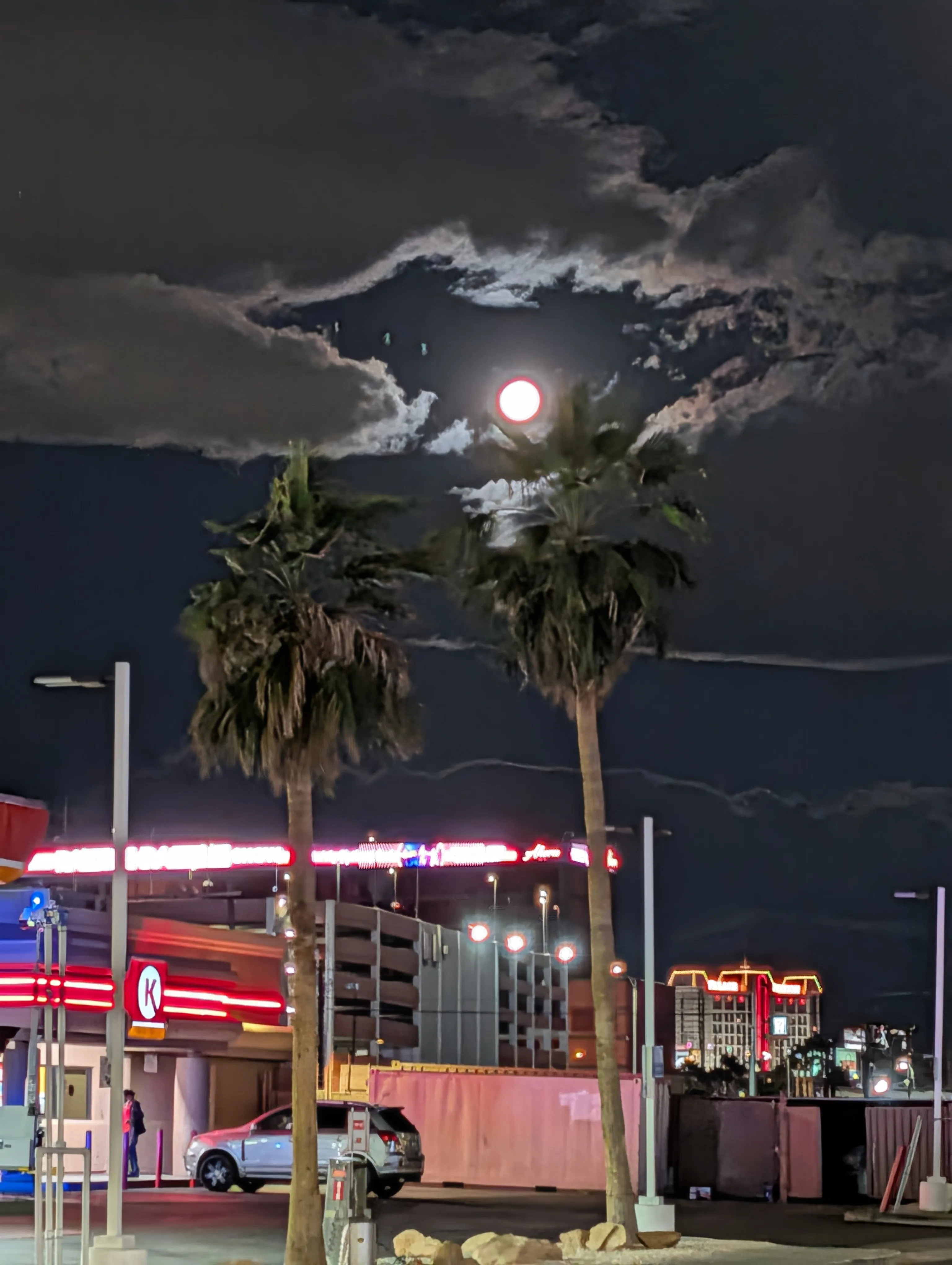 Moon over Las Vegas at dawn